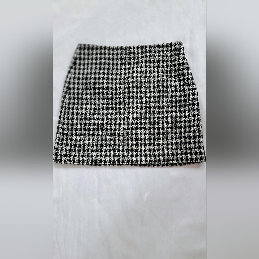 NWOT! LOFT Fall Glam Houndstooth Shimmer Y2k Women's Formal Mini Skirt 8/Medium - Picture 3 of 17